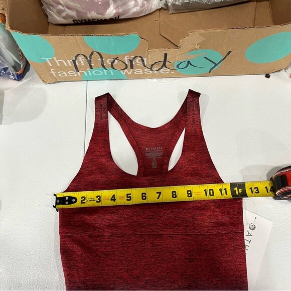 NEW Athleta Women Ombre Red Blue Multi Seamless Workout Relay Bodysuit, Size XS - Picture 7 of 8